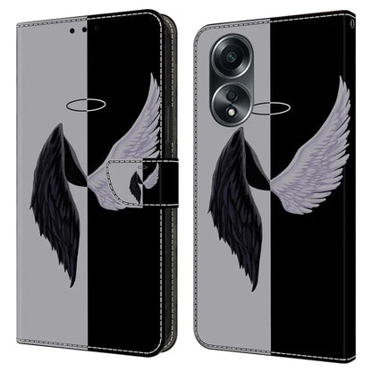 For Oppo A58 4G Flip Phone Case 3D Pattern Printed PU Leather Shockproof Cover