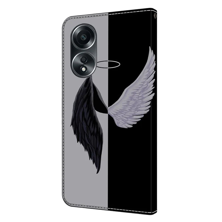 For Oppo A58 4G Flip Phone Case 3D Pattern Printed PU Leather Shockproof Cover