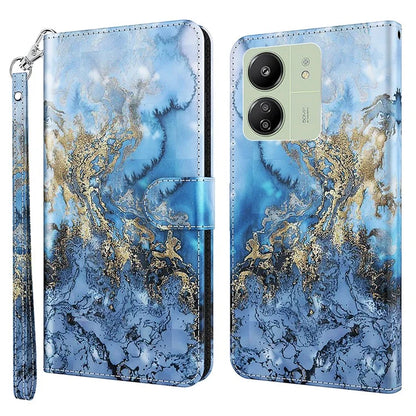For Xiaomi Redmi 13C 4G / Poco C65 4G Phone Case PU Leather 3D Pattern Stand Cover