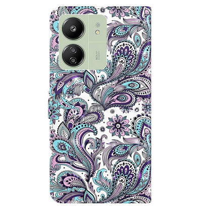 For Xiaomi Redmi 13C 4G / Poco C65 4G Phone Case PU Leather 3D Pattern Stand Cover