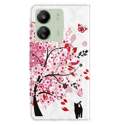 For Xiaomi Redmi 13C 4G / Poco C65 4G Phone Case PU Leather 3D Pattern Stand Cover