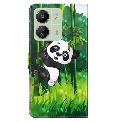 For Xiaomi Redmi 13C 4G / Poco C65 4G Phone Case PU Leather 3D Pattern Stand Cover