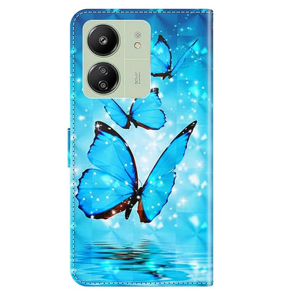 For Xiaomi Redmi 13C 4G / Poco C65 4G Phone Case PU Leather 3D Pattern Stand Cover
