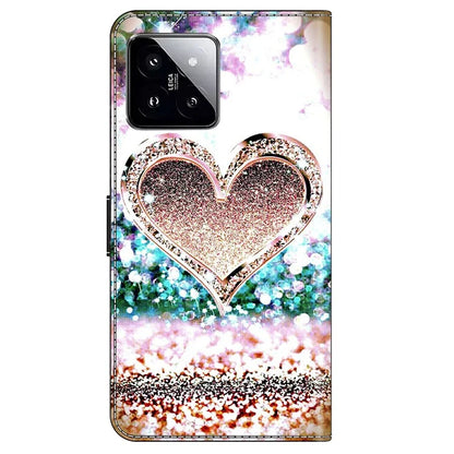 For Xiaomi 14 Case 3D Pattern Printing Phone Cover with Wallet Stand