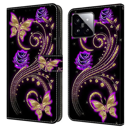 For Xiaomi 14 Case 3D Pattern Printing Phone Cover with Wallet Stand