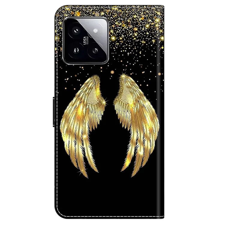 For Xiaomi 14 Case 3D Pattern Printing Phone Cover with Wallet Stand