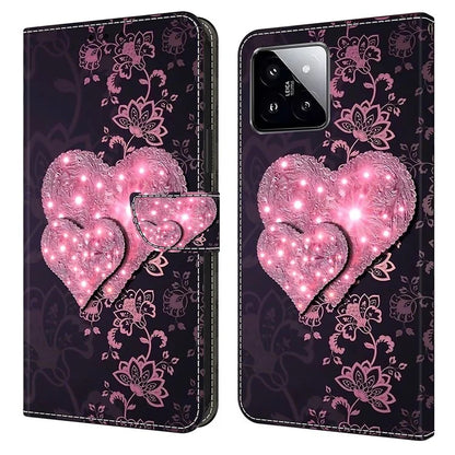 For Xiaomi 14 Case 3D Pattern Printing Phone Cover with Wallet Stand