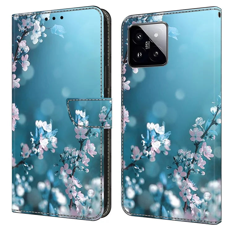 For Xiaomi 14 Case 3D Pattern Printing Phone Cover with Wallet Stand