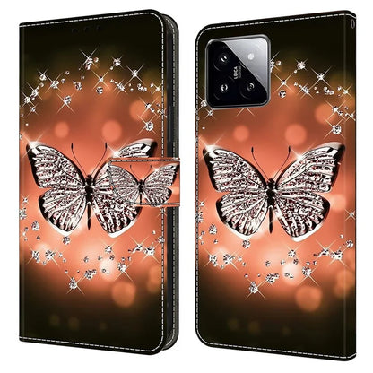 For Xiaomi 14 Case 3D Pattern Printing Phone Cover with Wallet Stand