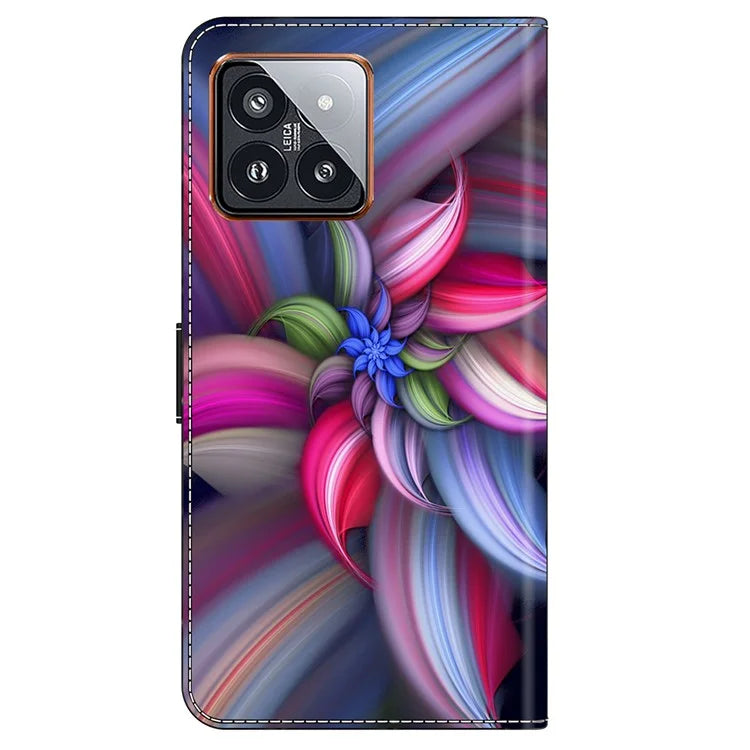 For Xiaomi 14 Pro Case 3D Pattern Printing Wallet Phone Leather Cover