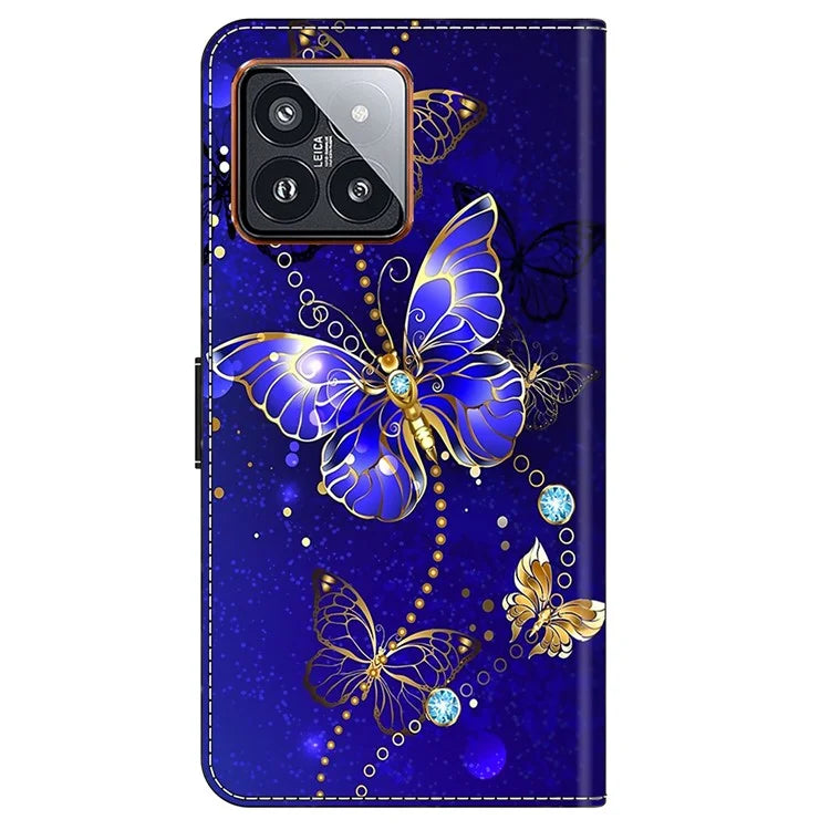 For Xiaomi 14 Pro Case 3D Pattern Printing Wallet Phone Leather Cover