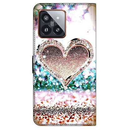 For Xiaomi 14 Pro Case 3D Pattern Printing Wallet Phone Leather Cover