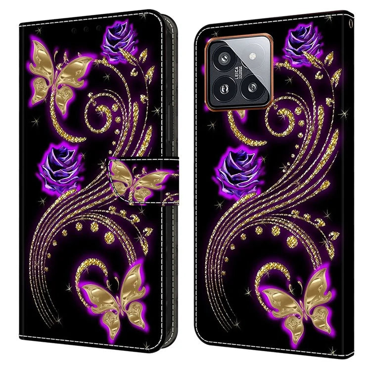 For Xiaomi 14 Pro Case 3D Pattern Printing Wallet Phone Leather Cover