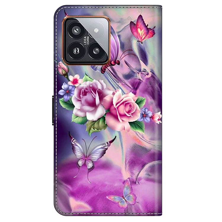 For Xiaomi 14 Pro Case 3D Pattern Printing Wallet Phone Leather Cover