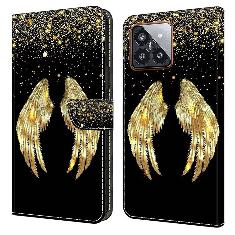 For Xiaomi 14 Pro Case 3D Pattern Printing Wallet Phone Leather Cover