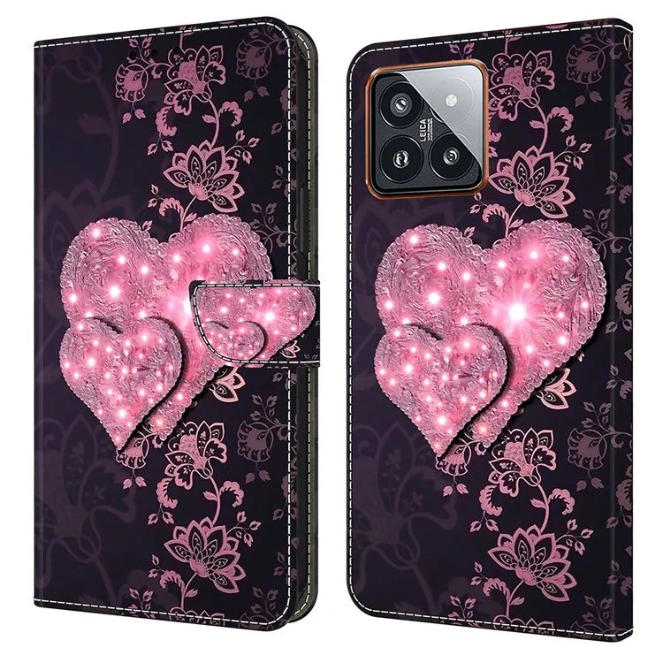 For Xiaomi 14 Pro Case 3D Pattern Printing Wallet Phone Leather Cover