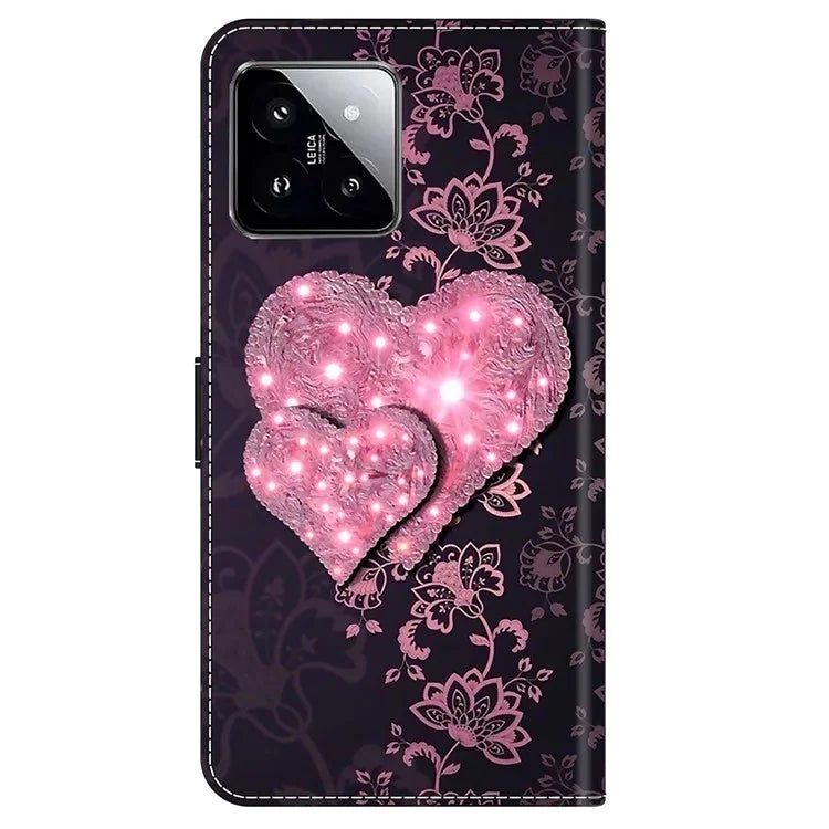 For Xiaomi 14 Pro Case 3D Pattern Printing Wallet Phone Leather Cover