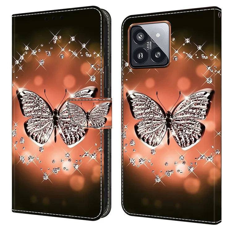 For Xiaomi 14 Pro Case 3D Pattern Printing Wallet Phone Leather Cover