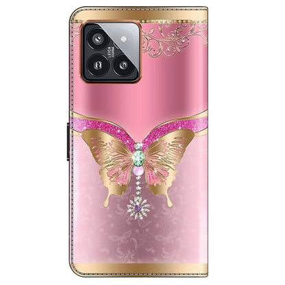 For Xiaomi 14 Pro Case 3D Pattern Printing Wallet Phone Leather Cover