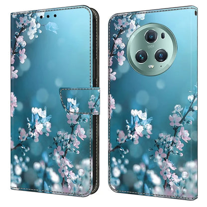 For Honor Magic5 Pro Leather Case 3D Pattern Printing Stand Phone Cover