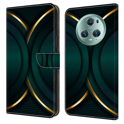 For Honor Magic5 Pro Leather Case 3D Pattern Printing Stand Phone Cover