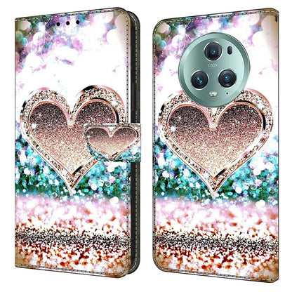 For Honor Magic5 Pro Leather Case 3D Pattern Printing Stand Phone Cover
