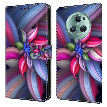 For Honor Magic5 Pro Leather Case 3D Pattern Printing Stand Phone Cover