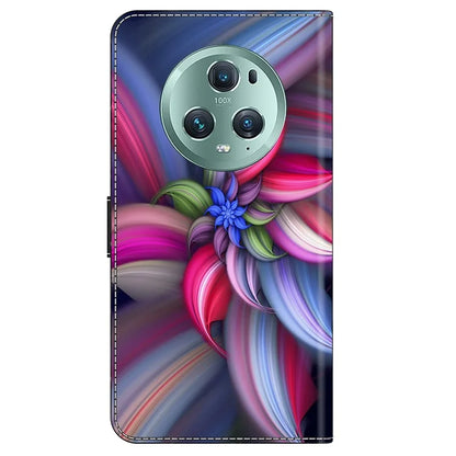 For Honor Magic5 Pro Leather Case 3D Pattern Printing Stand Phone Cover