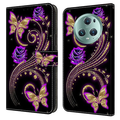 For Honor Magic5 Pro Leather Case 3D Pattern Printing Stand Phone Cover
