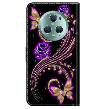 For Honor Magic5 Pro Leather Case 3D Pattern Printing Stand Phone Cover