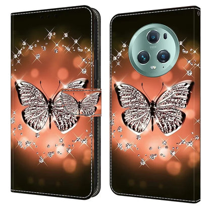 For Honor Magic5 Pro Leather Case 3D Pattern Printing Stand Phone Cover