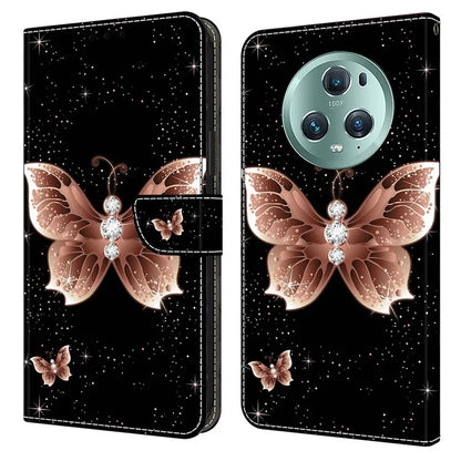 For Honor Magic5 Pro Leather Case 3D Pattern Printing Stand Phone Cover