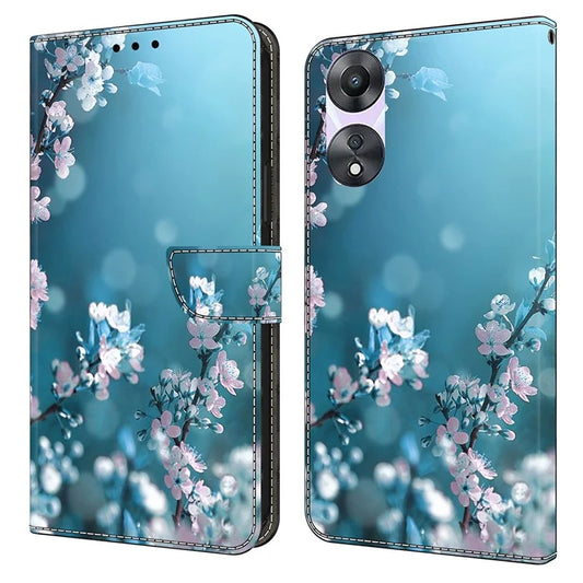 For Oppo A58 5G / A78 5G Case 3D Pattern Printing Magnetic Clasp Wallet Cover