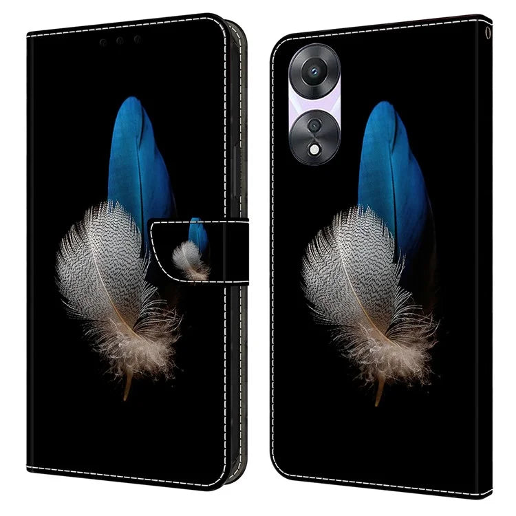For Oppo A58 5G / A78 5G Case 3D Pattern Printing Magnetic Clasp Wallet Cover