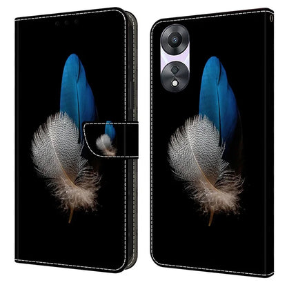 For Oppo A58 5G / A78 5G Case 3D Pattern Printing Magnetic Clasp Wallet Cover