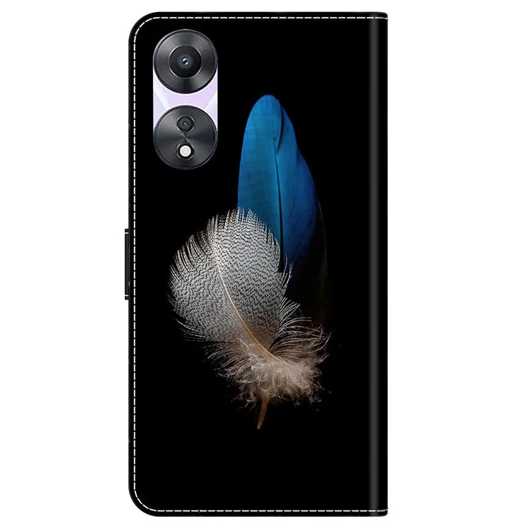 For Oppo A58 5G / A78 5G Case 3D Pattern Printing Magnetic Clasp Wallet Cover