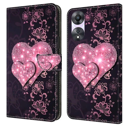 For Oppo A58 5G / A78 5G Case 3D Pattern Printing Magnetic Clasp Wallet Cover