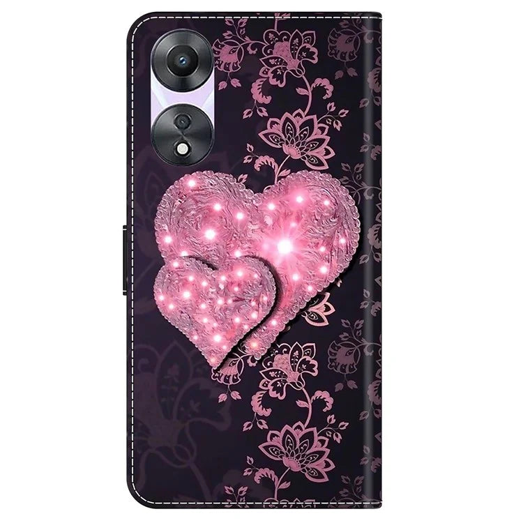 For Oppo A58 5G / A78 5G Case 3D Pattern Printing Magnetic Clasp Wallet Cover