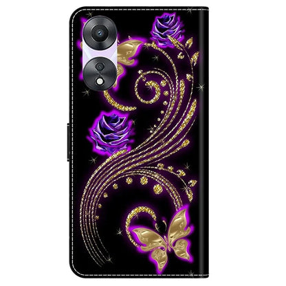 For Oppo A58 5G / A78 5G Case 3D Pattern Printing Magnetic Clasp Wallet Cover