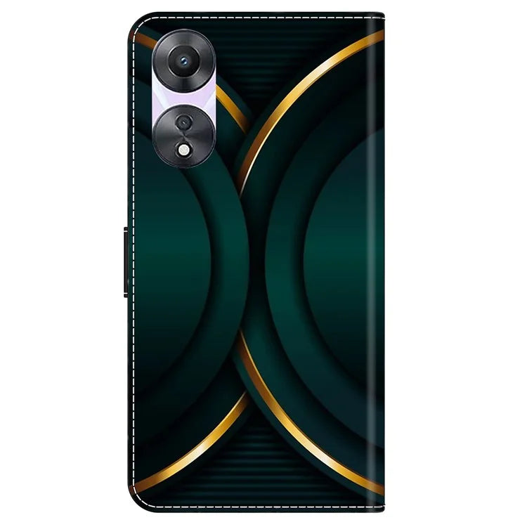 For Oppo A58 5G / A78 5G Case 3D Pattern Printing Magnetic Clasp Wallet Cover