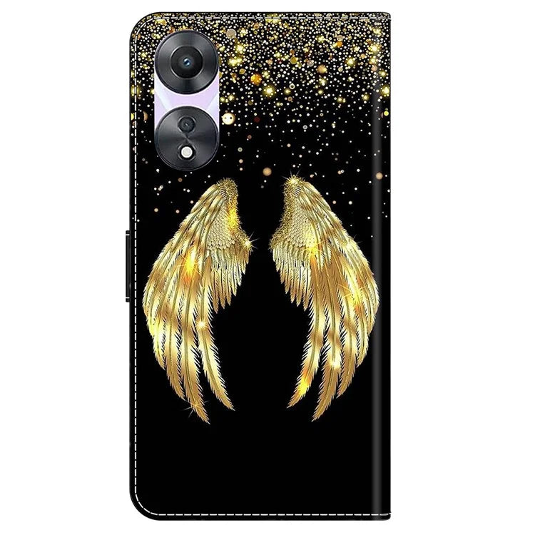 For Oppo A58 5G / A78 5G Case 3D Pattern Printing Magnetic Clasp Wallet Cover