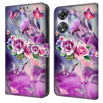 For Oppo A58 5G / A78 5G Case 3D Pattern Printing Magnetic Clasp Wallet Cover