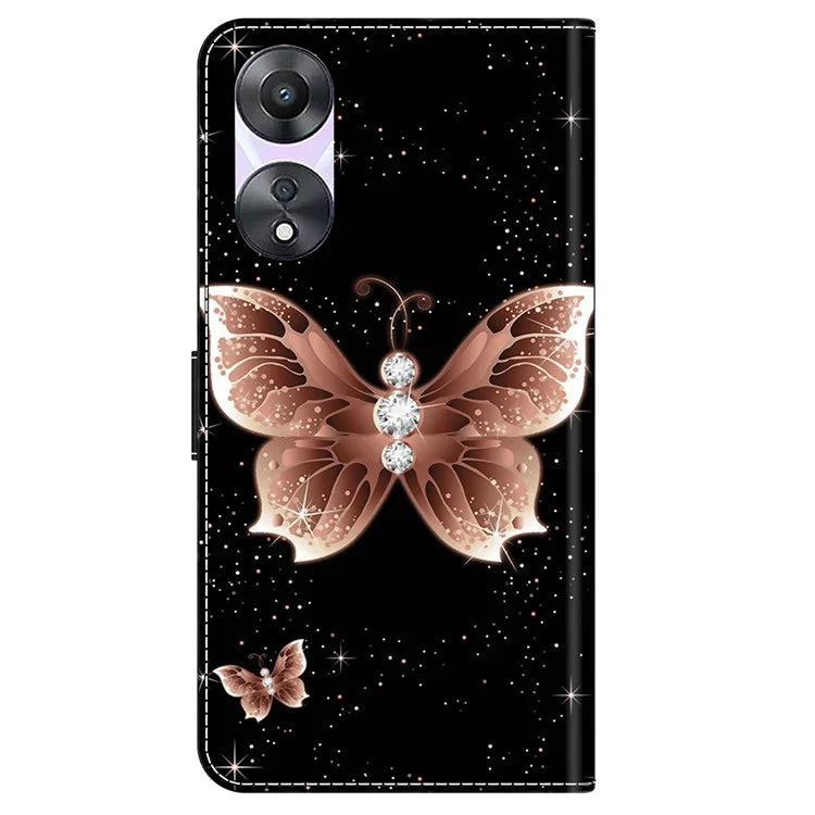 For Oppo A58 5G / A78 5G Case 3D Pattern Printing Magnetic Clasp Wallet Cover