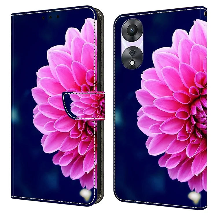 For Oppo A58 5G / A78 5G Case 3D Pattern Printing Magnetic Clasp Wallet Cover