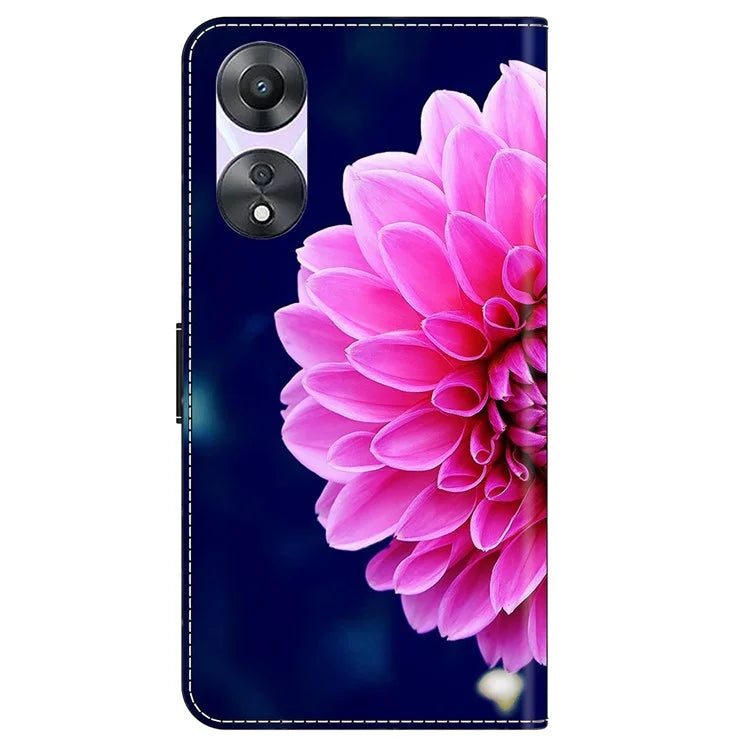 For Oppo A58 5G / A78 5G Case 3D Pattern Printing Magnetic Clasp Wallet Cover
