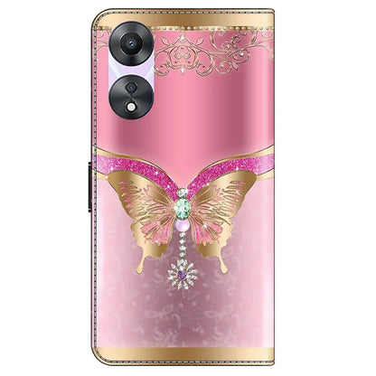For Oppo A58 5G / A78 5G Case 3D Pattern Printing Magnetic Clasp Wallet Cover