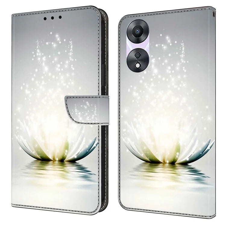 For Oppo A58 5G / A78 5G Case 3D Pattern Printing Magnetic Clasp Wallet Cover