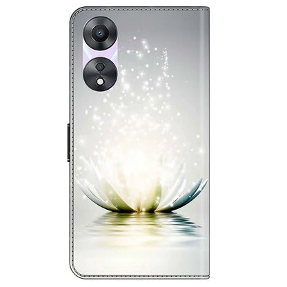 For Oppo A58 5G / A78 5G Case 3D Pattern Printing Magnetic Clasp Wallet Cover
