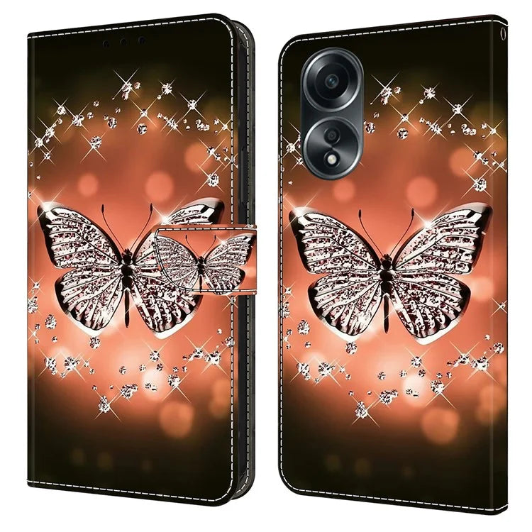 For Oppo A58 4G Leather Case 3D Pattern Printing Phone Cover