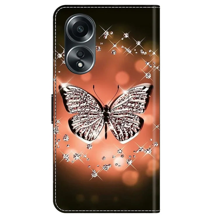 For Oppo A58 4G Leather Case 3D Pattern Printing Phone Cover